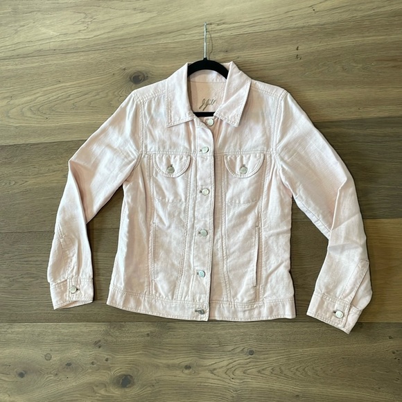 J Jill Cotton and Linen Blend Lightweight Jacket in Light Pink Size XS Tall - Picture 10 of 13